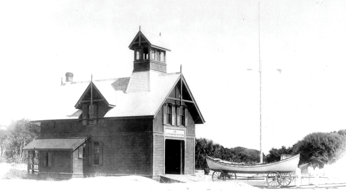 The Morris Island Life-Saving Station was built in 1885 to aid ships in distress. It later served as the Sheltering Arms orphanage.
