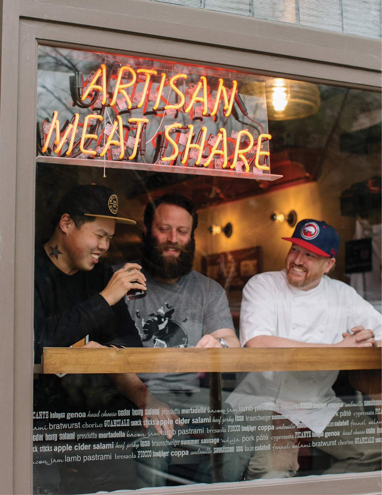 Shuai Wang (left) with AMS meat masterminds Bob Cook and Craig Deihl