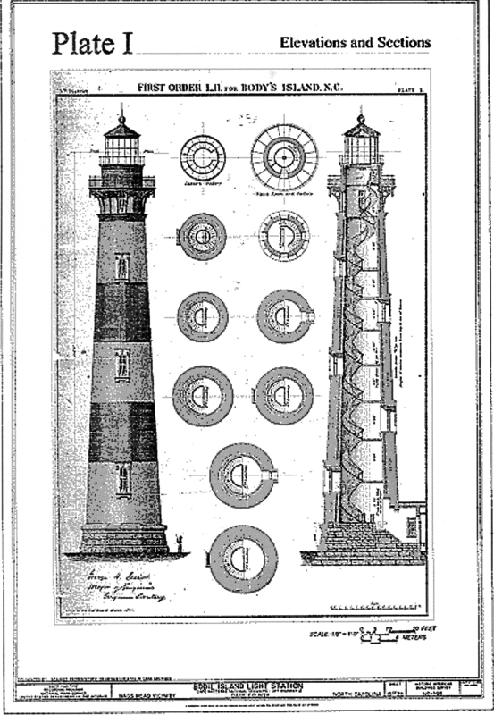 The plans for the lighthouse were identical to the Bodie Island Lighthouse built several years prior in North Carolina.