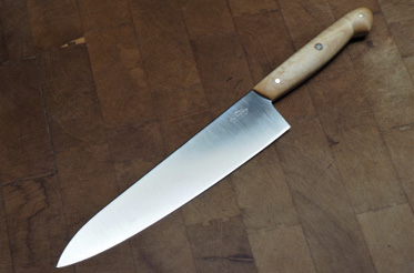 A Cut Above: “I’m very particular about a sharp, ergonomic knife and love this custom 10-inch chef’s knife from Provision Knives in Denver.”