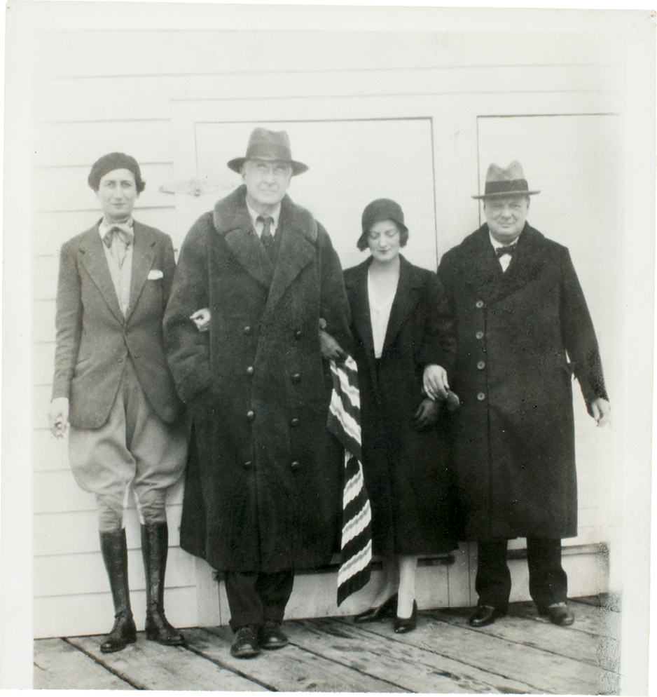 Belle with her father, Bernard, and their guests—Diana Churchill and her famous father, Winston—during a 1932 visit to Hobcaw Barony
