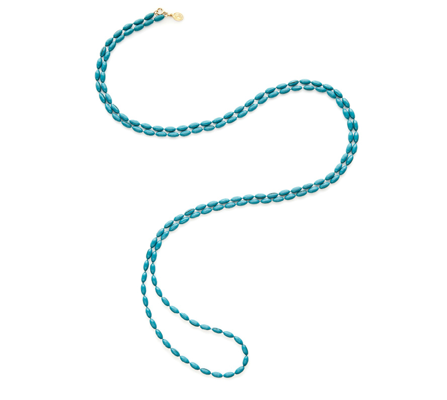 Candy Shop Vintage &quot;Charleston Rice Bead Necklace&quot; in &quot;teal&quot; ($65)