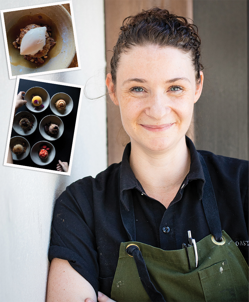 Heather Hutton balances her desserts with acidity, salt, or ”whatever it takes” to counter sweetness, crafting seasonal creations such as persimmon sticky toffee pudding.
