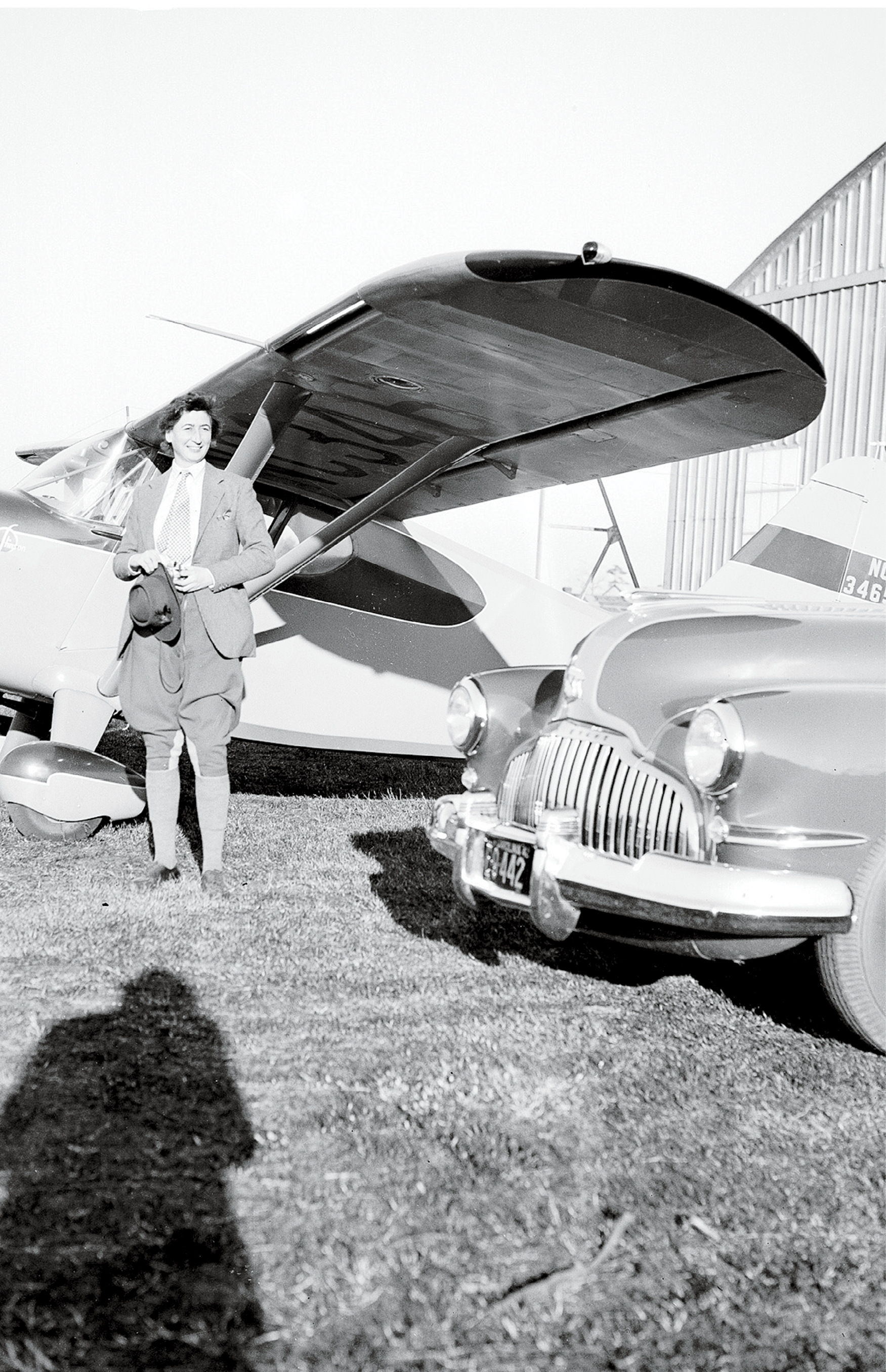Belle at her airport hangar in Georgetown, South Carolina, in 1942; the US Army commandeered it and her planes during World War II.