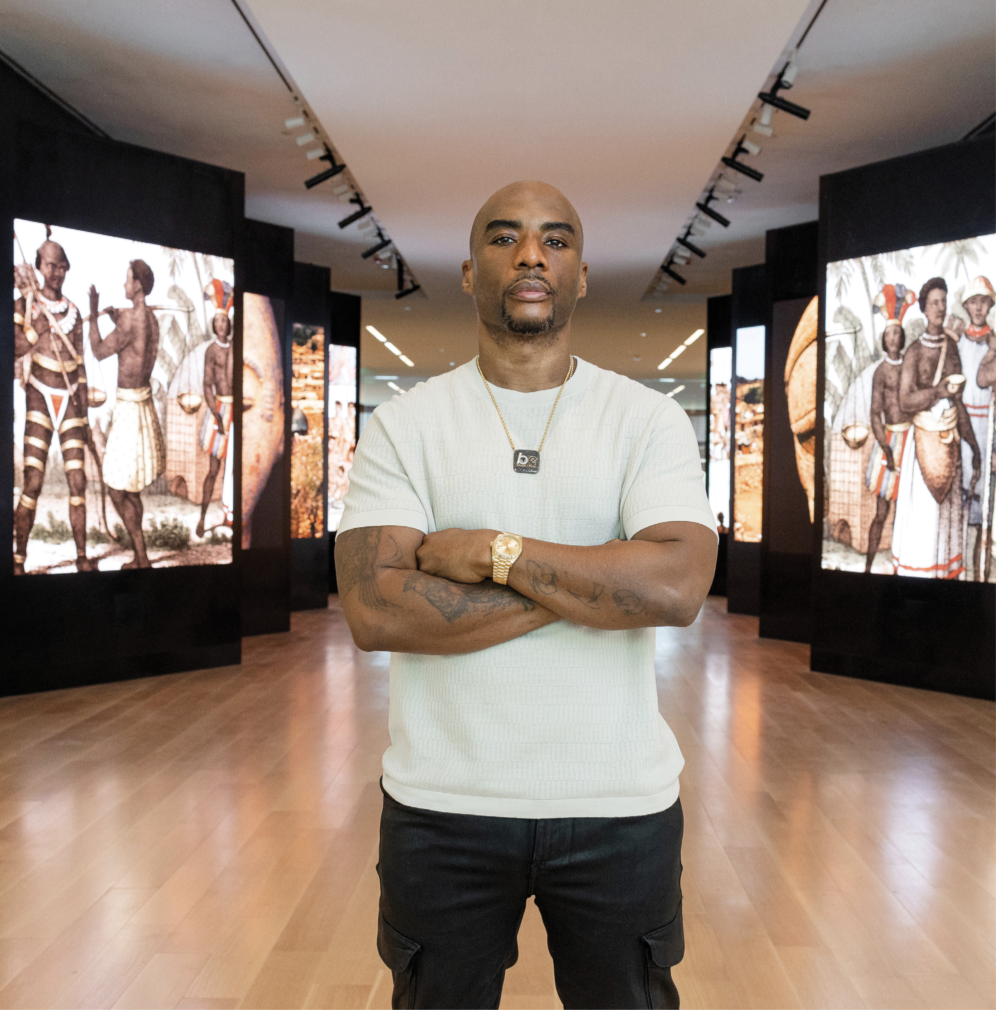 Lenard McKelvey, aka Charlamagne Tha God, at the International African American Museum, where he serves on the board of directors.