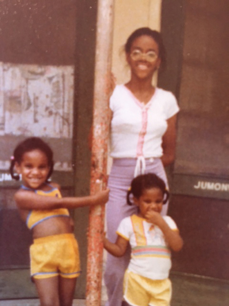 Shown with her older cousin Felicia and Rochelle in New Orleans, where her mother’s family is from.