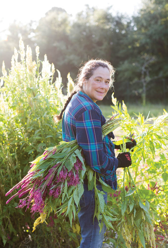 In Bloom: Jana Mendenhall was an experienced organic farmer in California before moving east and now grows an array of cut flowers—a favorite nectar source for Hudspeth’s nearby apiary.