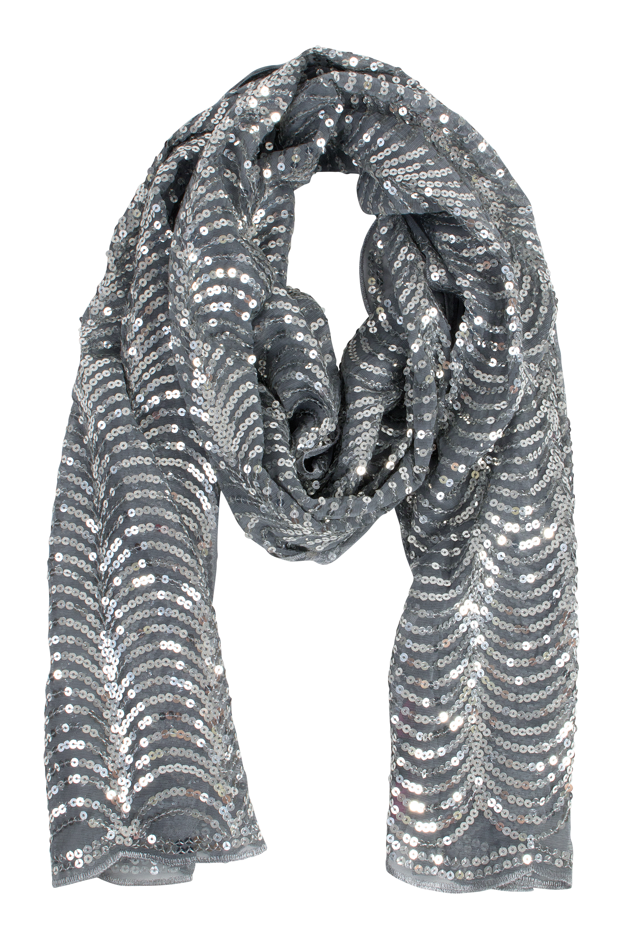 Betsey Johnson ”Grey Story Scarf,” $34 at Belk of Mount Pleasant