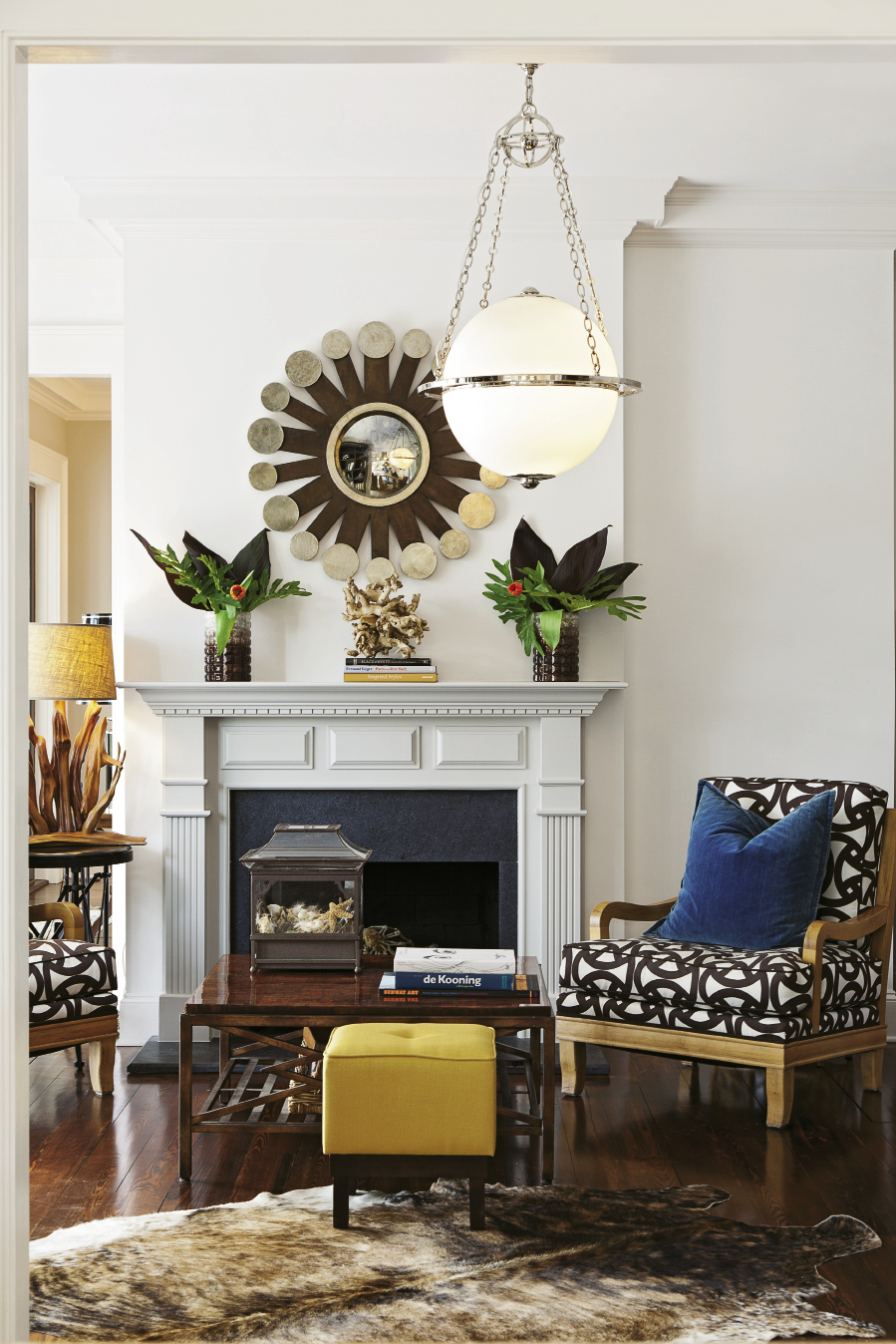 A study in contrasts: Jennifer believes a well- accessorized room begins with juxtaposition.