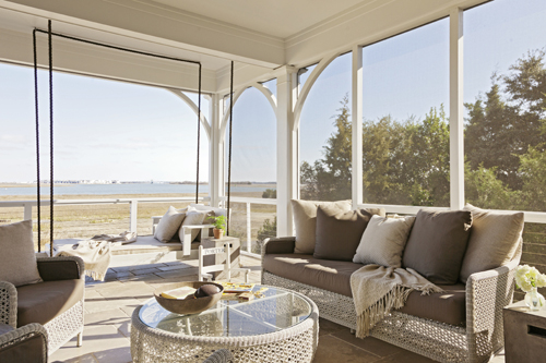 Scenic Living: This front porch looks out on the view that first captured the owners’ hearts.