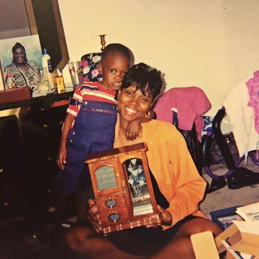 Chris as a preschooler with his young mom.