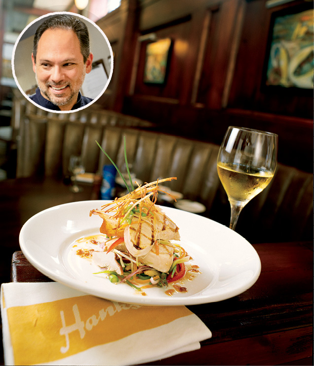UPSCALE SEAFOOD: Hank&#039;s Seafood; “It’s a great place to enjoy seafood at its finest,” says Circa 1886 chef Marc Collins (inset)