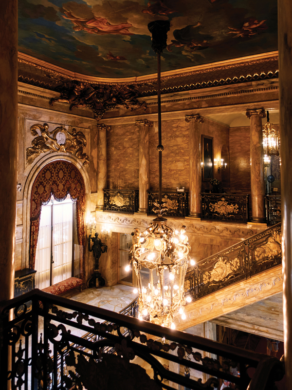 Newport visitors can see walls of rose-colored stone in Marble House, deemed the most lavish mansion in America when the Vanderbilt family completed the summer residence in 1892.