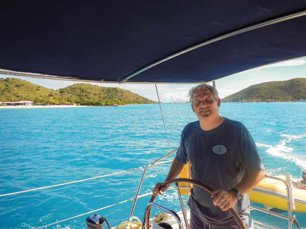 Under Sail: “Our top vacation is sailing in the British Virgin Islands. There’s no better way to reset than cruising from island to island and experiencing our favorite little harbors.” —Scott