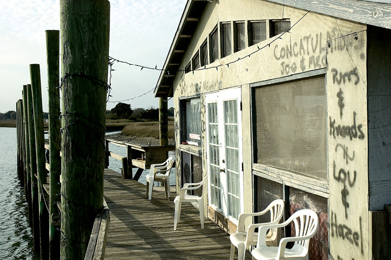 The James Island oyster shack, circa 2006; photograph by Jim Brueckner