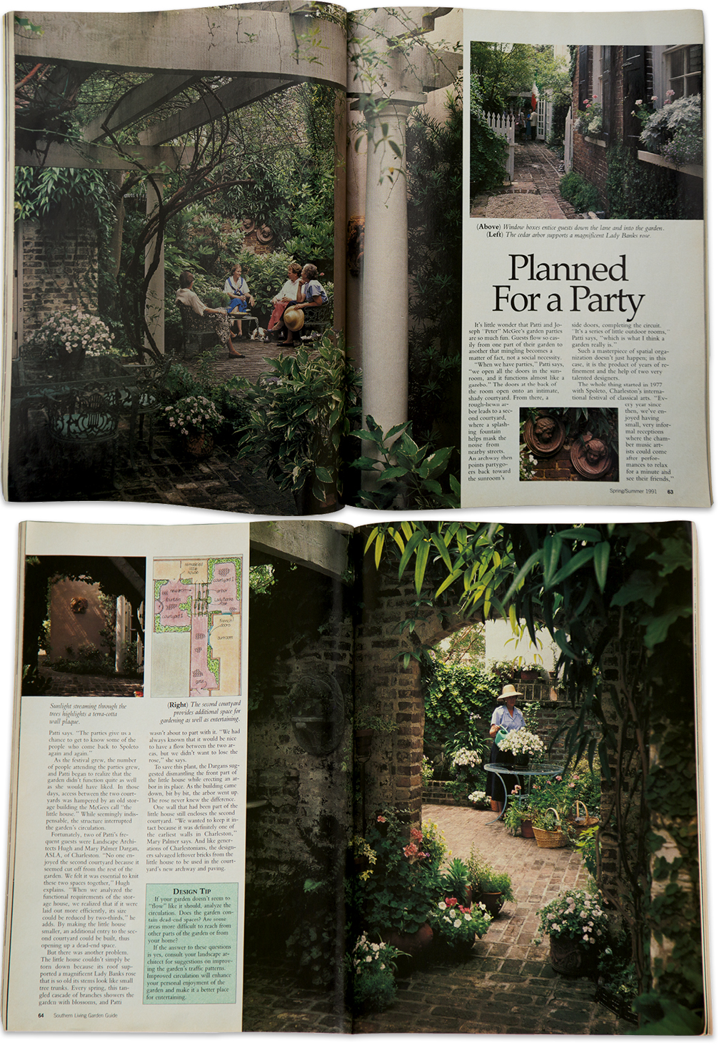 IN THE SPOTLIGHT: The McGees’ courtyard garden on Church Street as featured in Southern Living’s Spring/Summer 1991 Garden Guide
