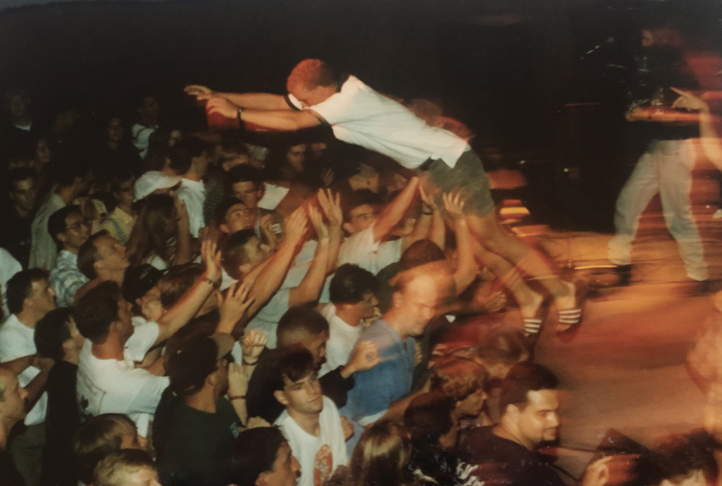 CROWDED HOUSE: Stage diving during a 1990s show featuring Raleigh-based funkpunk band Johnny Quest.