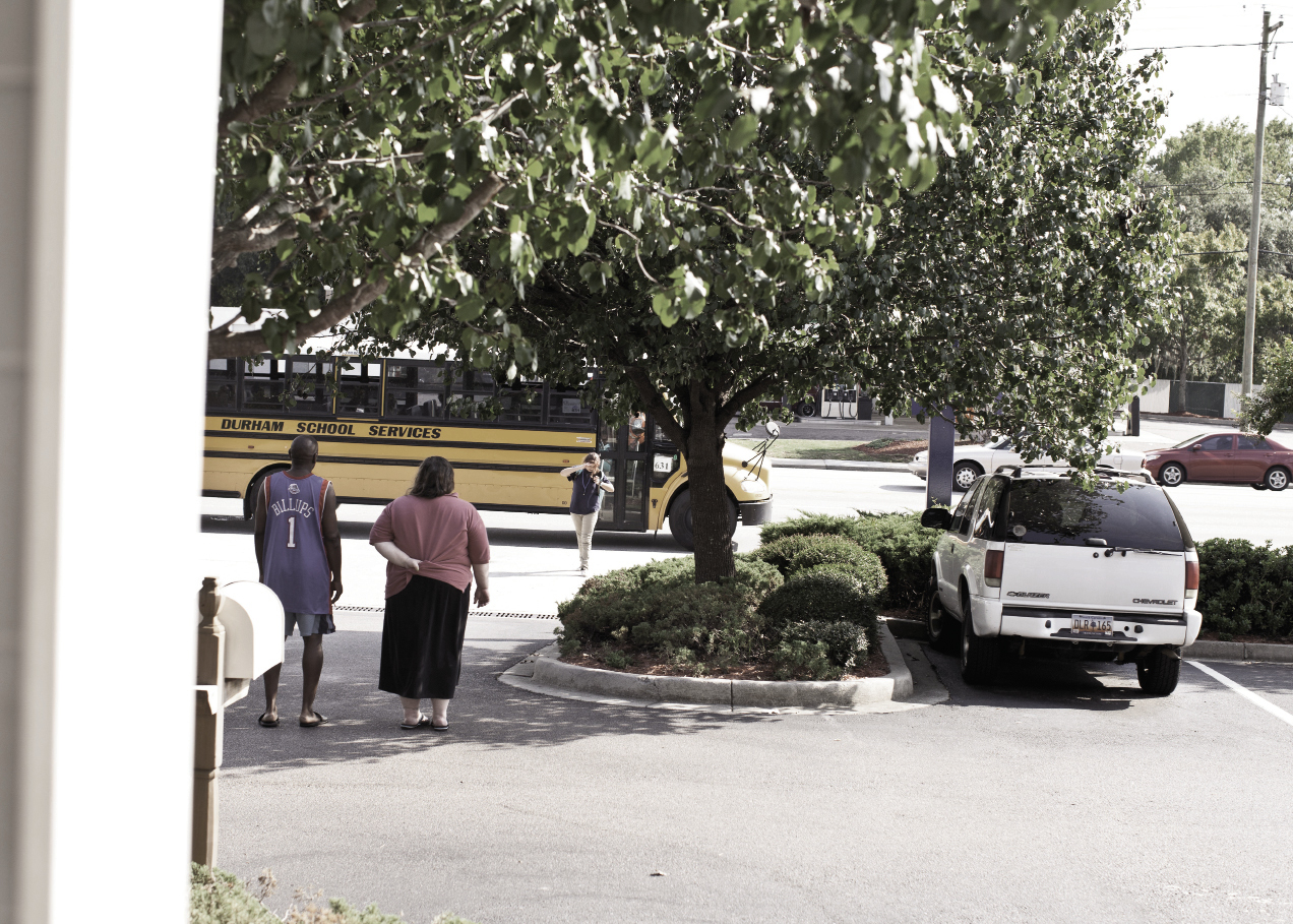 The school bus dropping off 11-year-old Jenika Ford at her stop along Savannah Highway.