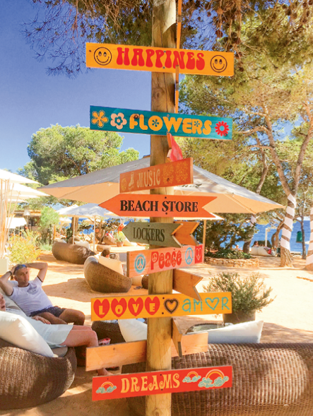 A sign post in Ibiza, Spain