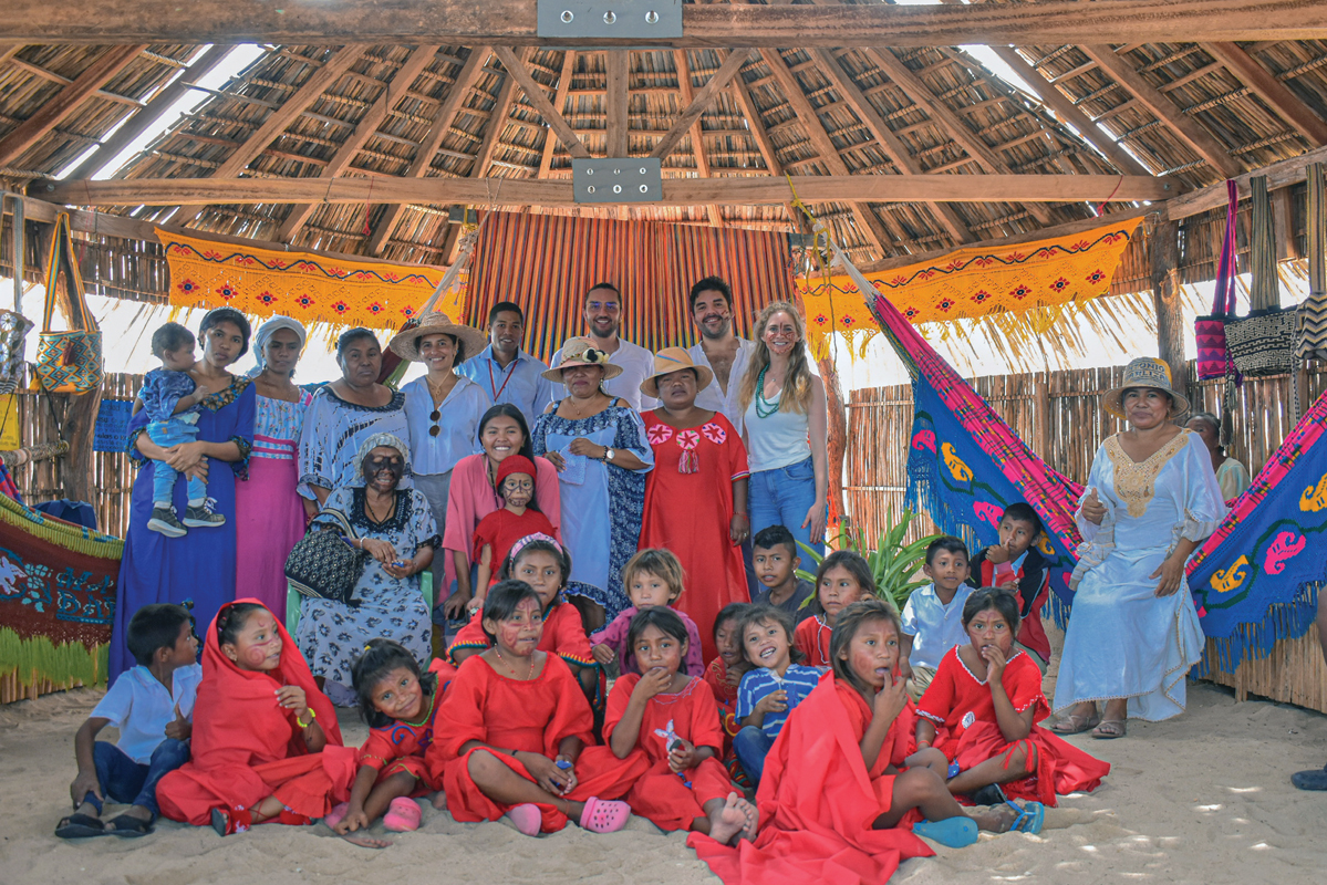Sain Kai, the Arema Weaving Space and Primary School in Colombia, was funded by the Ibu Foundation in 2021 and built with traditional materials and construction techniques of the Wayuu community in La Guajira.