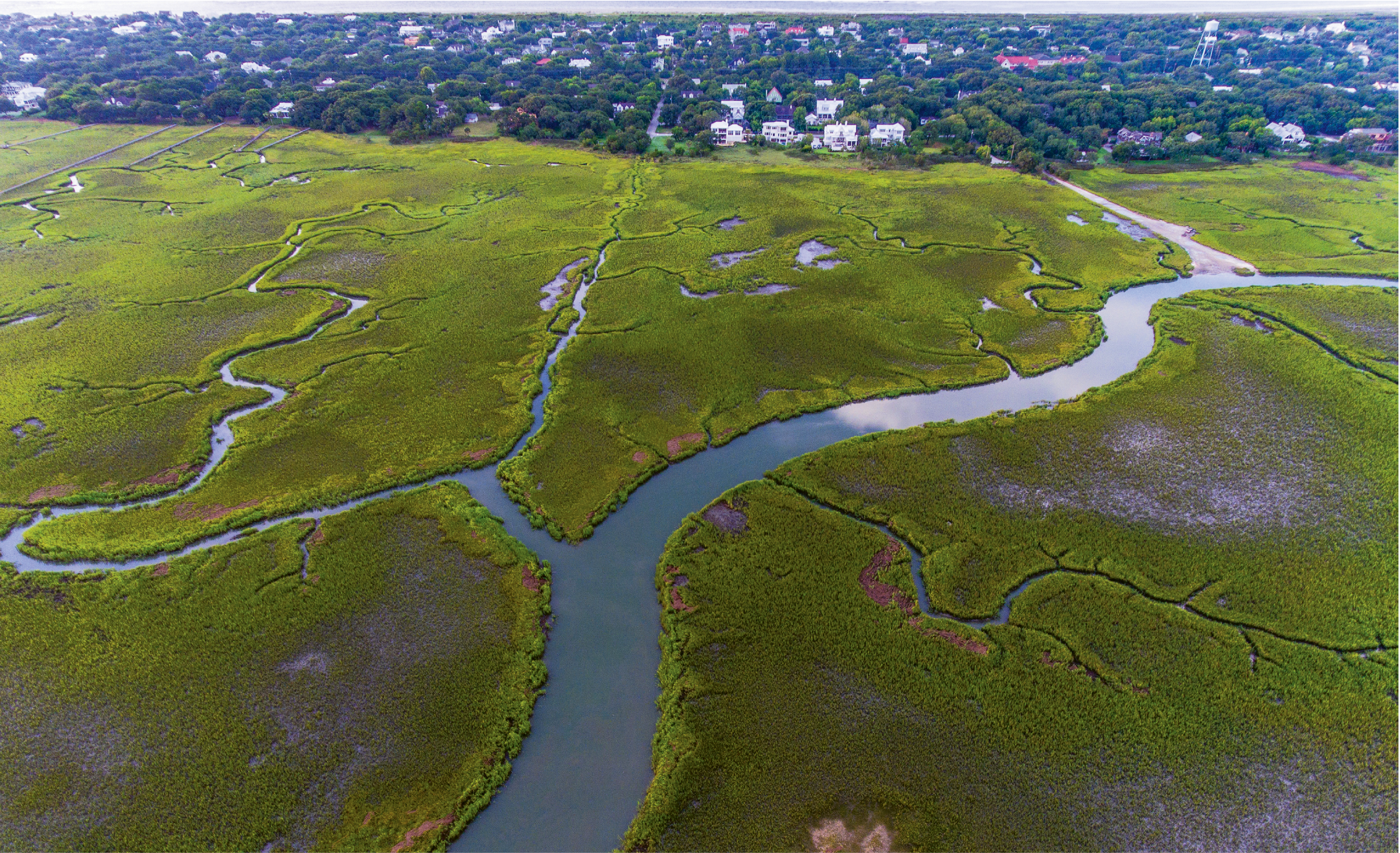 “Summer Creeks” {Altitude: 250 feet}  Intracoastal marsh creeks near Station 26 1/2 on Sullivan’s Island