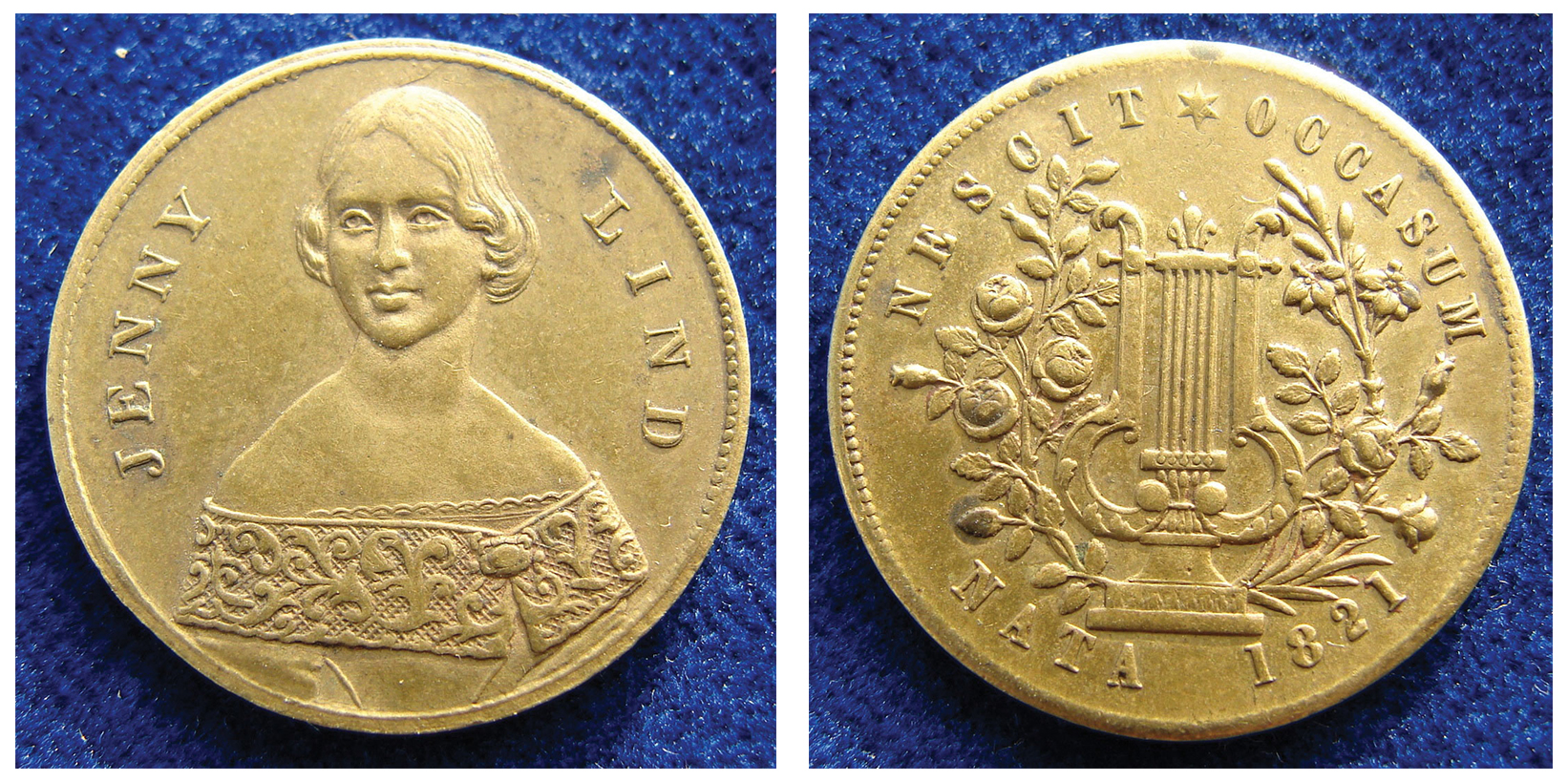 Her visage could be seen on most everything, including bronze tokens for her American tour.