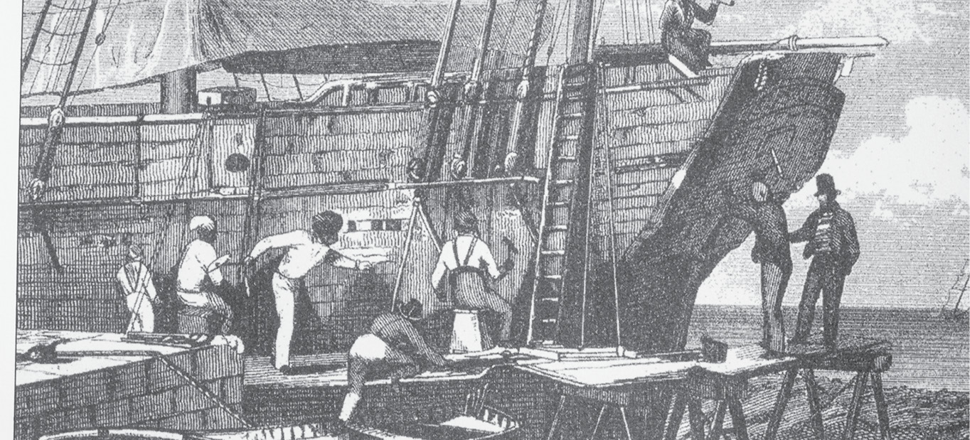 Shipbuilding, of tall-masted sloops began in earnest in the 1700s.