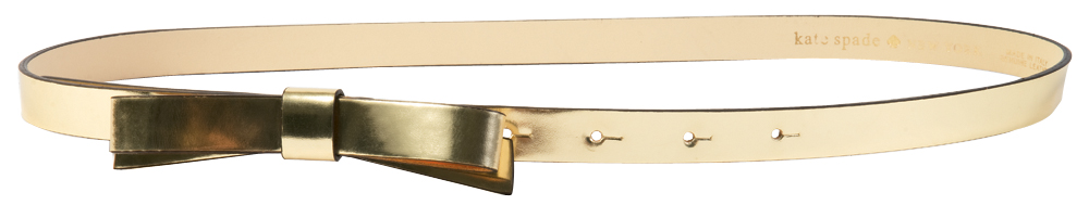 Kate Spade skinny leather gold belt with a bow closure, $68 at Gwynn&#039;s of Mount Pleasant