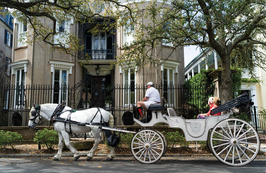 While regulated by the city, horse carriages can add to downtown traffic woes, and tourists crowd sidewalks. The city’s 2015 Tourism Management Plan is in need of updating, with “more teeth and more accountability,” says Historic Charleston Foundation’s Winslow Hastie.
