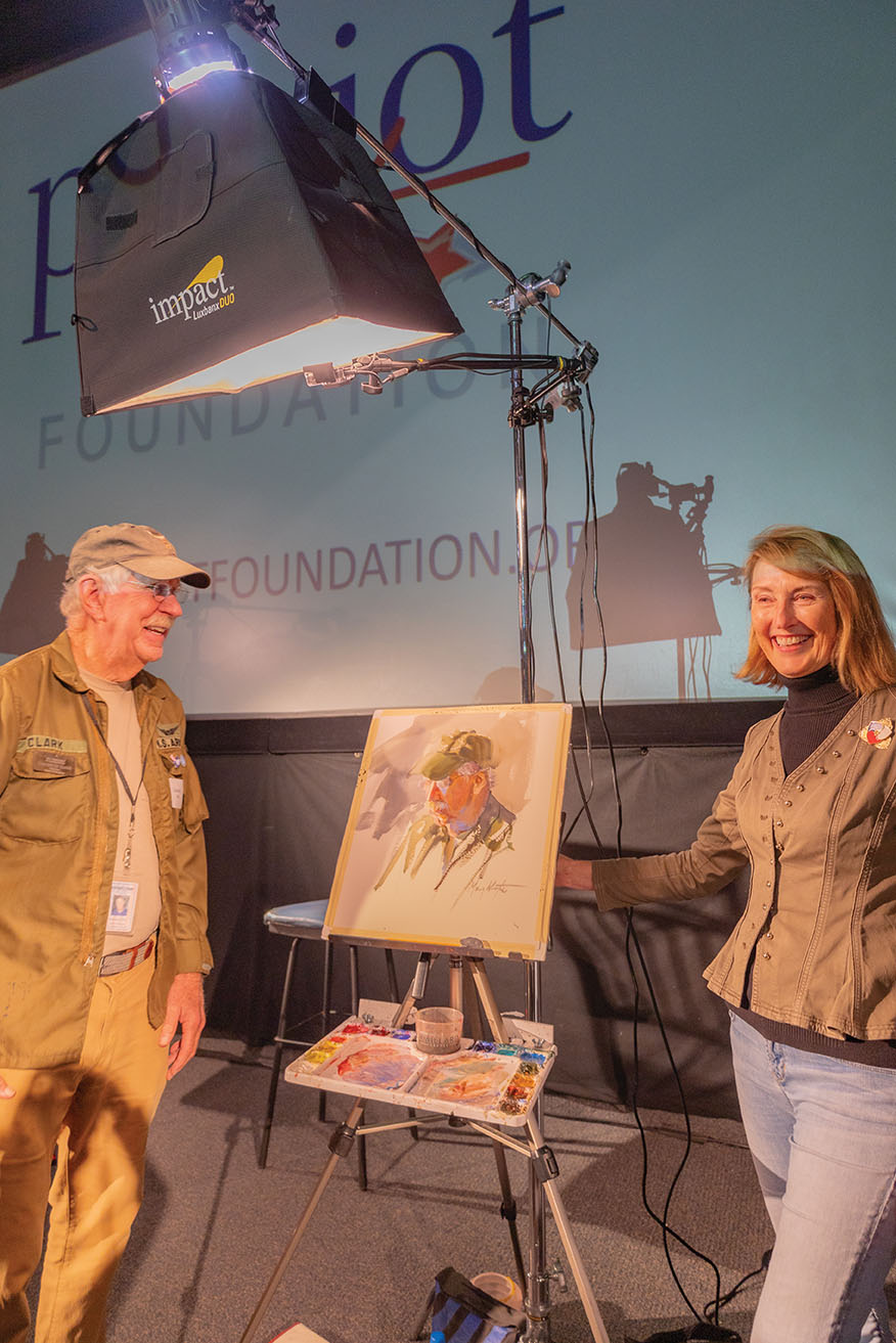 Vietnam vet Chauncey Clark, a Sullivan’s Island resident and chairman of the USS Yorktown Foundation, modeled for Whyte’s Veterans Day 2023 watercolor demonstration.