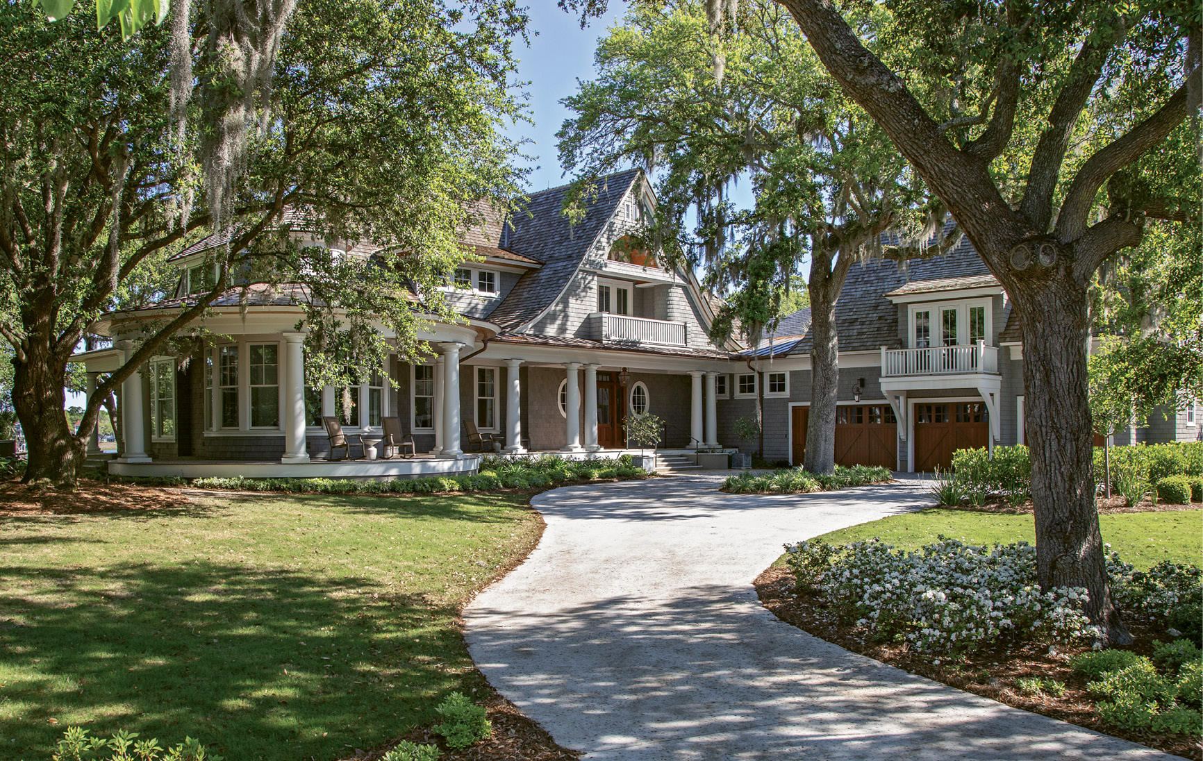 MADE IN THE SHADE: With “the Kiawah look” in mind, Suzie and Mark Dajani built their dream home—a blend of Northeastern shingle-style architecture with classic Southern touches—on James Island.