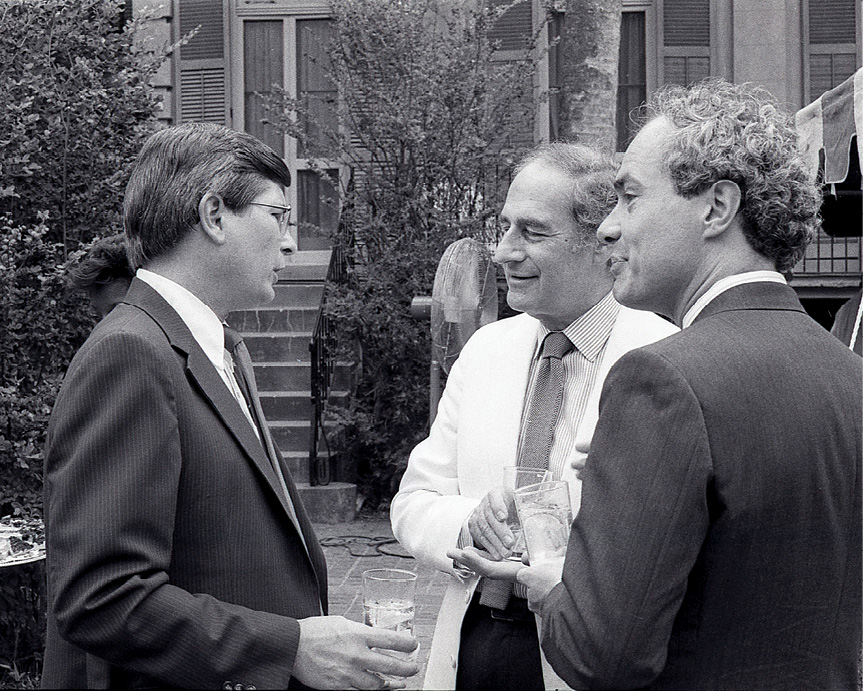 Redden (above, right) with Spoleto Festival USA founder Gian Carlo Menotti (center) in 1986.