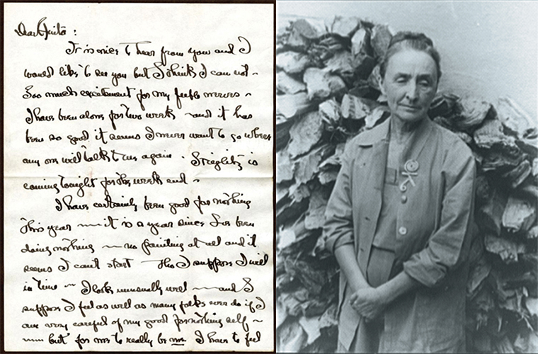 An undated letter from Georgia O’Keeffe (pictured right) to Anita in response to her request for a visit to South Carolina&#039;s Historical Society.