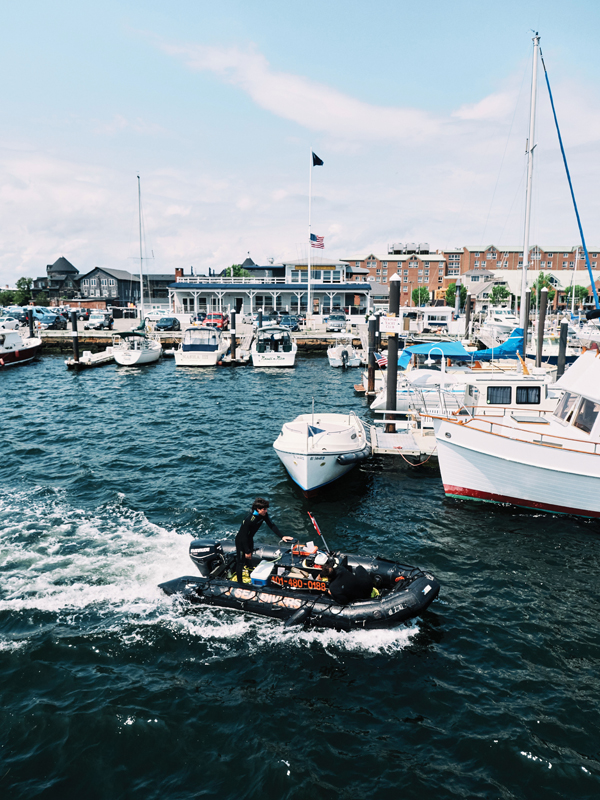 Brimming with yachts, busy Newport Harbor is the embarkation point for ferry trips to and from Providence, Block Island, and Jamestown.