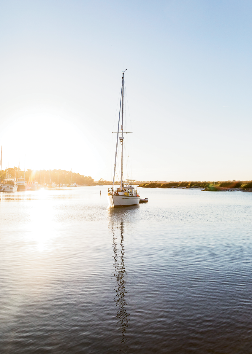 Beaufort’s harbor is on the Intracoastal Waterway, about 60 nautical miles from Charleston.