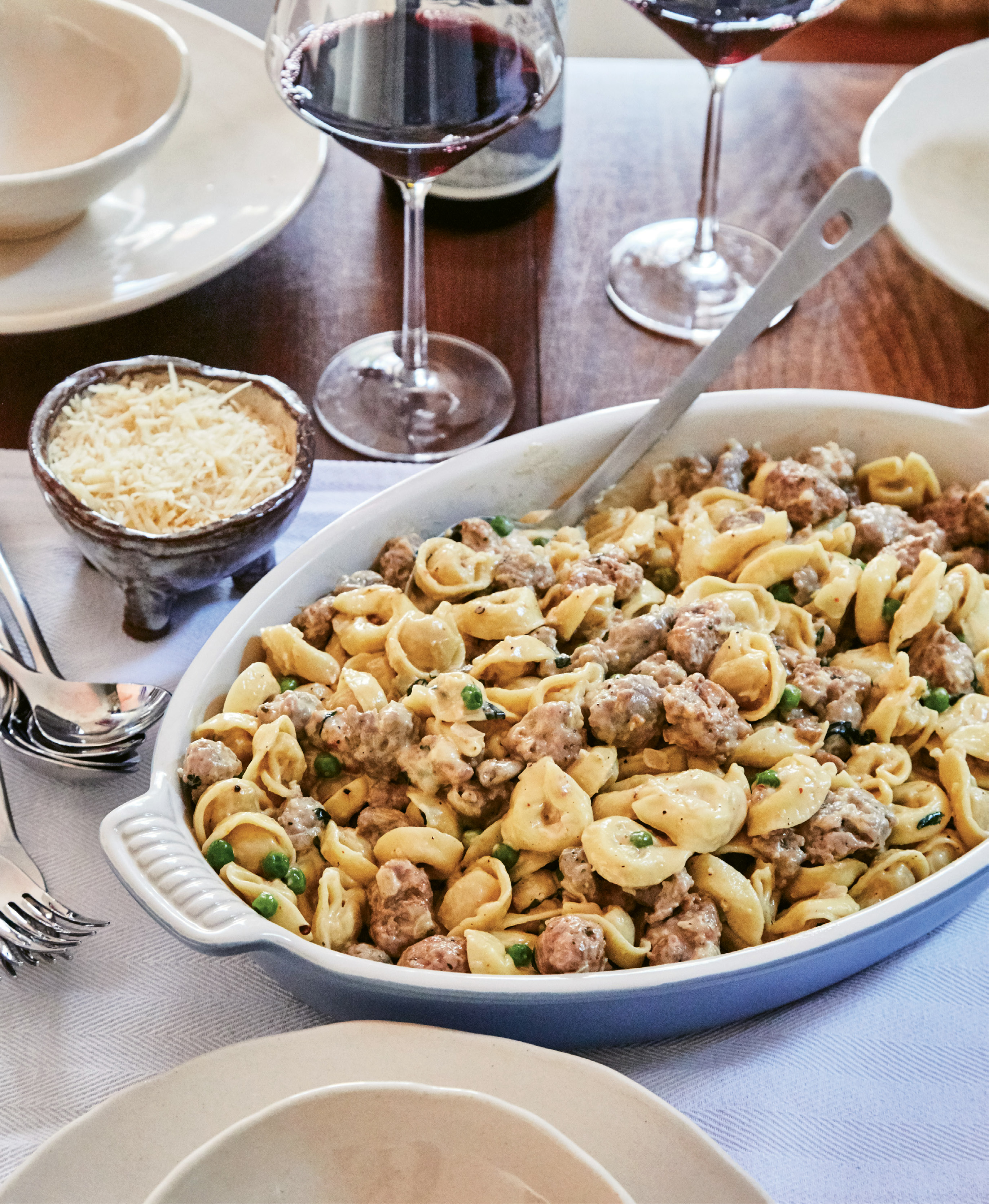 This robust sausage-and-tortellini recipe, passed down from Gillian’s grandmother and mother, is a favorite of her Italian relatives, who take comfort in the dish when the weather turns cold and gray.
