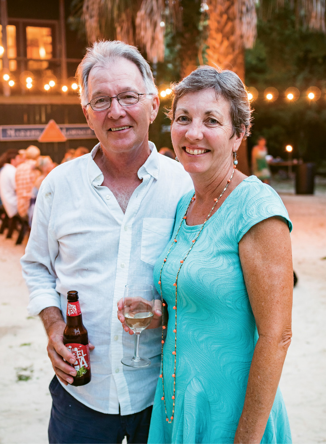 Hosts Dennis and Diann Clark very much at home in their Goat Island Gatherings event venue