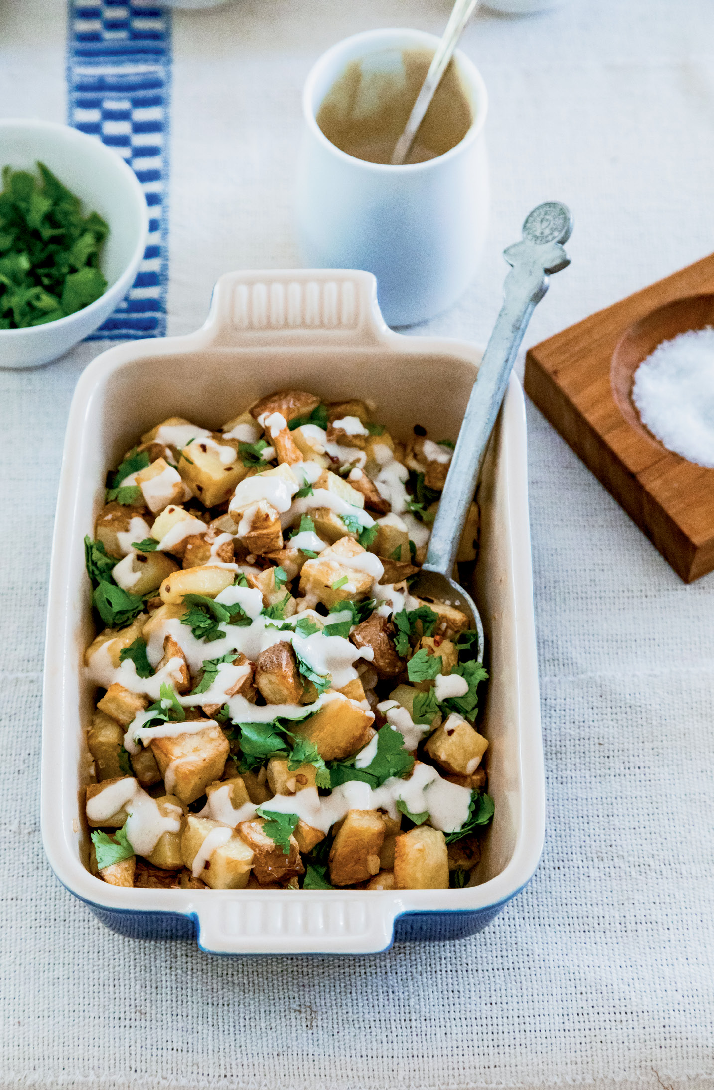 For her batata harra (Lebanese spicy potatoes), Jessica offers a not-fried method that’s big on flavor, including garlic, lemon juice, red pepper, and cilantro.