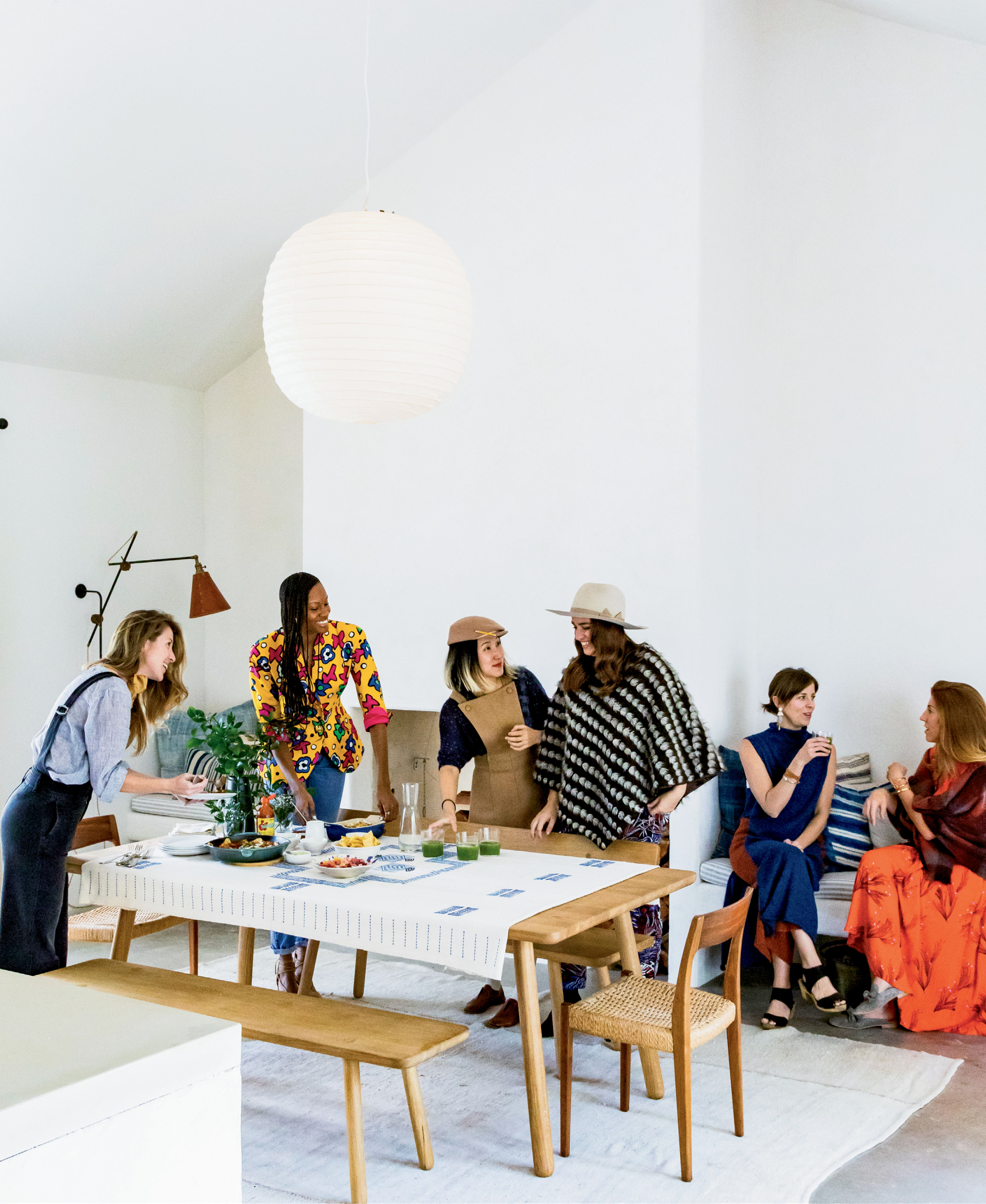 Jessica celebrates her local tribe—(from left to right) Melissa Sutton, Sabrina Hyman, Duolan Li (co-owner of Xiao Bao Biscuit and Tu), Harper Poe, and Ami Murphy—with a healthy brunch at the Sullivan’s Island home of Melinda Wood (not pictured).