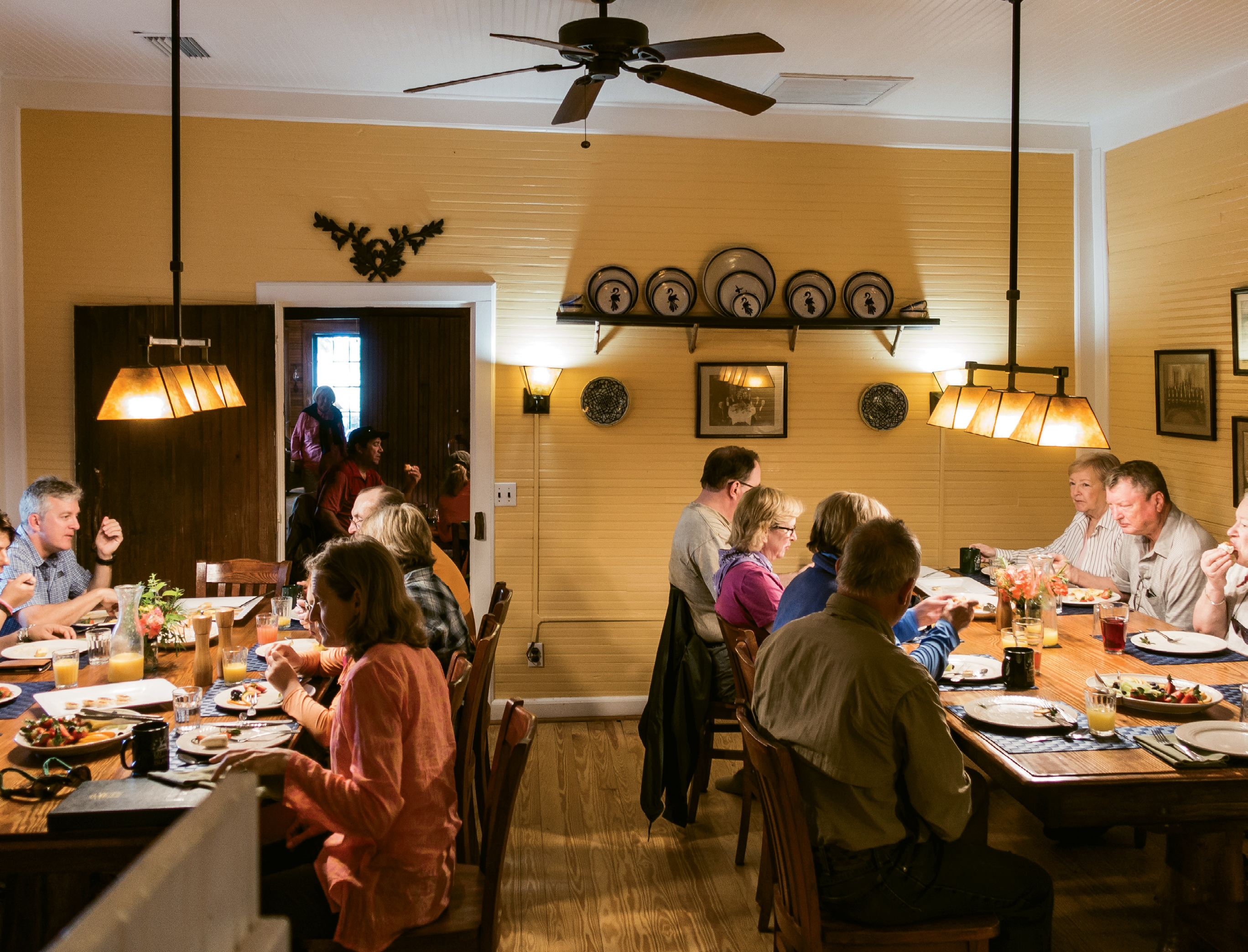 Family-style dining at the lodge.