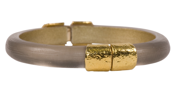Gray lucite and gold &quot;SM Hinge Bracelet W&quot; by Alexis Bittar, $155 at Gwynn&#039;s of Mt. Pleasant
