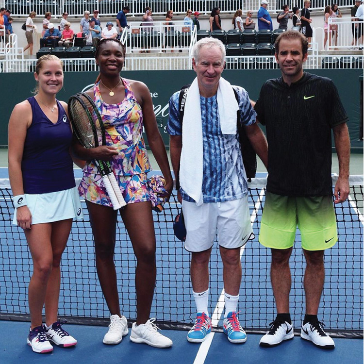 Playing with legends Venus Williams, John McEnroe, and Pete Sampras at The Greenbrier
