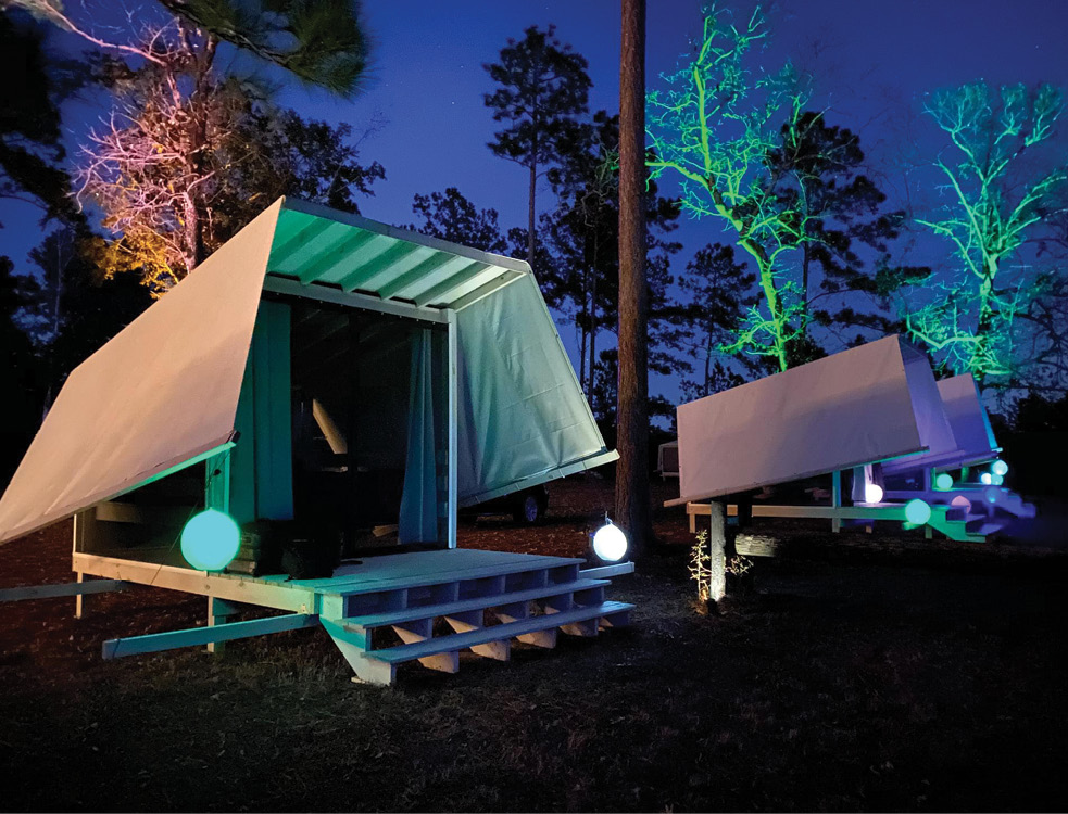 Spend the day exploring 6,000 acres, including 11 lakes; a blackwater swamp; and hiking, biking, and horseback riding trails or stay the night in one of the Zun tent cabins
