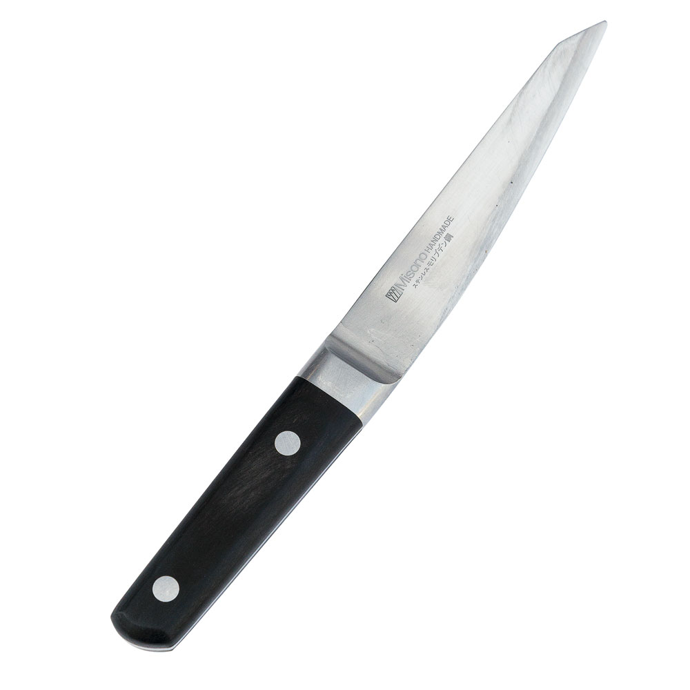 Making the Cut: “My Misono Molybdenum Hankotsu boning knife feels like an extension of my hand,” Shuai says.