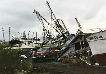 With boats and businesses piled atop each other, the economy of the shrimping village of McClellanville was shattered.