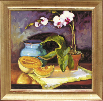 Orchid &amp; Cantaloupe, 2009, 30&quot; x 30&quot;, oil on linen