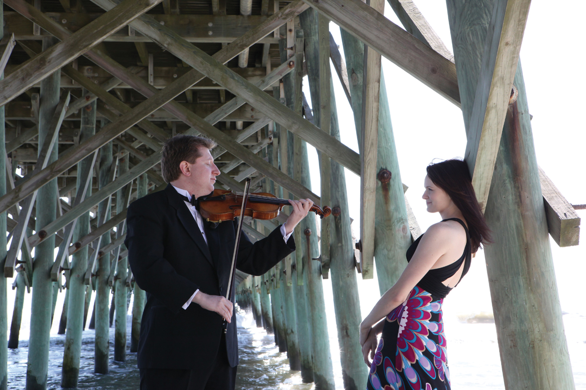 Serenading Jenny a few weeks after their October 2009 engagement.