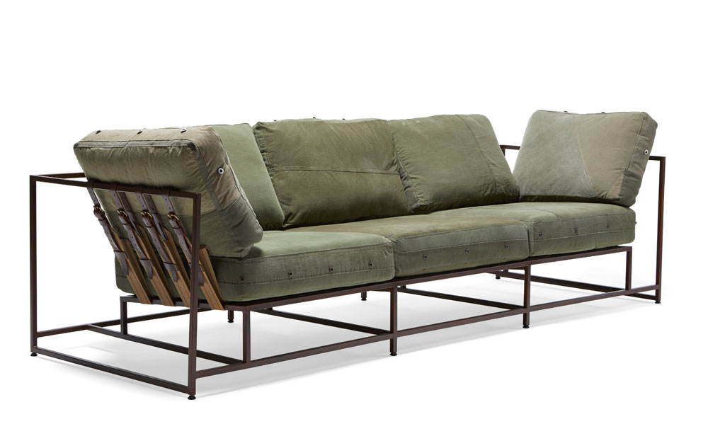 Stephen Kenn Studio military canvas sofa, $6,400 at Fritz Porter