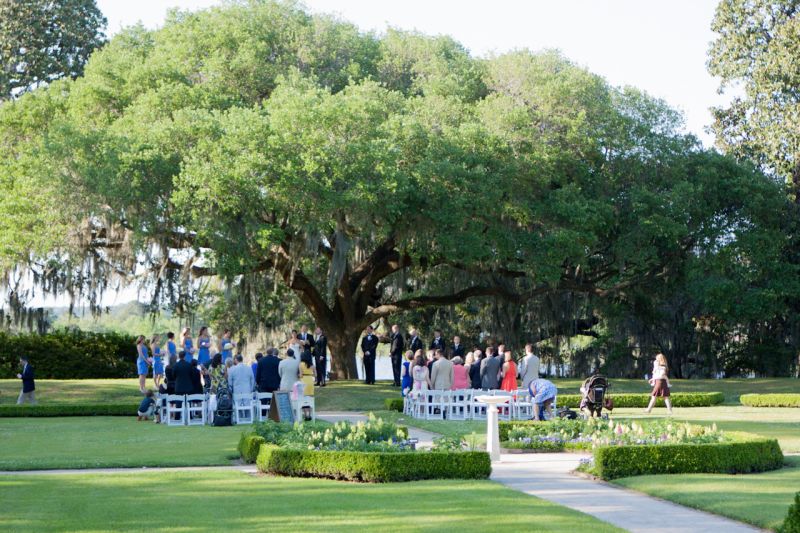 LOCATION, LOCATION: Patrick and D&#039;Anne exchanged vows beneath the ancient Middleton Oak with the Ashley River as the backdrop.