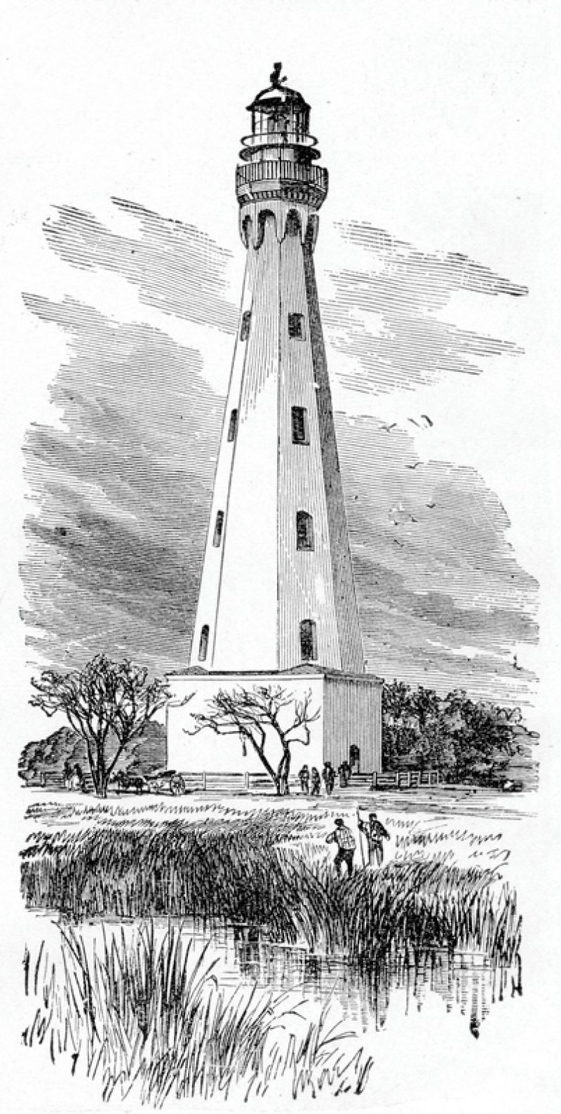 The second lighthouse on Morris Island, built in 1801.